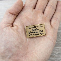 Personalised 33x20mm Gold Metal Pin Brooch Name Badges Personalised 33x20mm Gold Metal Pin Brooch Name Badges