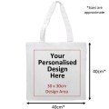 Personalised White Tote Shopping Bag - DOUBLE SIDED