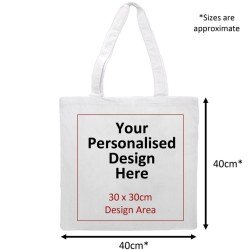 Personalised White Tote Shopping Bag - DOUBLE SIDED Personalised White Tote Shopping Bag - DOUBLE SIDED