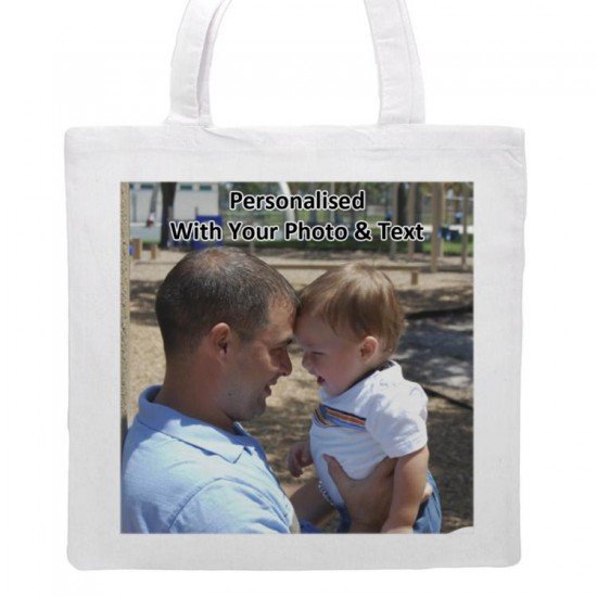 Personalised White Tote Shopping Bag - DOUBLE SIDED