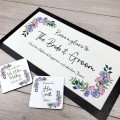 Personalised Wedding Mr & Mrs Bar Mat - Lilac Floral