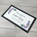 Personalised Wedding Mr & Mrs Bar Mat - Lilac Floral Personalised Wedding Mr & Mrs Bar Mat - Lilac Floral