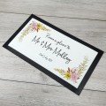 Personalised Wedding Mr & Mrs Bar Mat - Yellow Floral Personalised Wedding Mr & Mrs Bar Mat - Yellow Floral