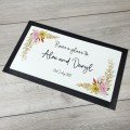 Personalised Wedding Mr & Mrs Bar Mat - Yellow Floral Personalised Wedding Mr & Mrs Bar Mat - Yellow Floral