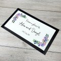 Personalised Wedding Mr & Mrs Bar Mat - Lilac Floral