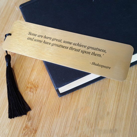 Personalised Gold Metal Bookmark With Tassel Personalised Gold Metal Bookmark With Tassel
