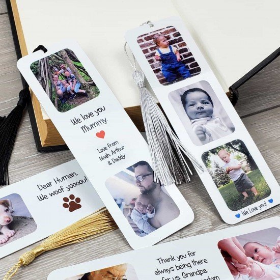 Personalised 3 Photo Collage Metal Bookmark - Landscape Personalised 3 Photo Collage Metal Bookmark - Landscape