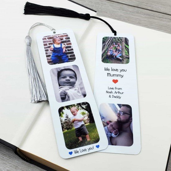 Personalised 3 Photo Collage Metal Bookmark - Portrait Personalised 3 Photo Collage Metal Bookmark - Portrait