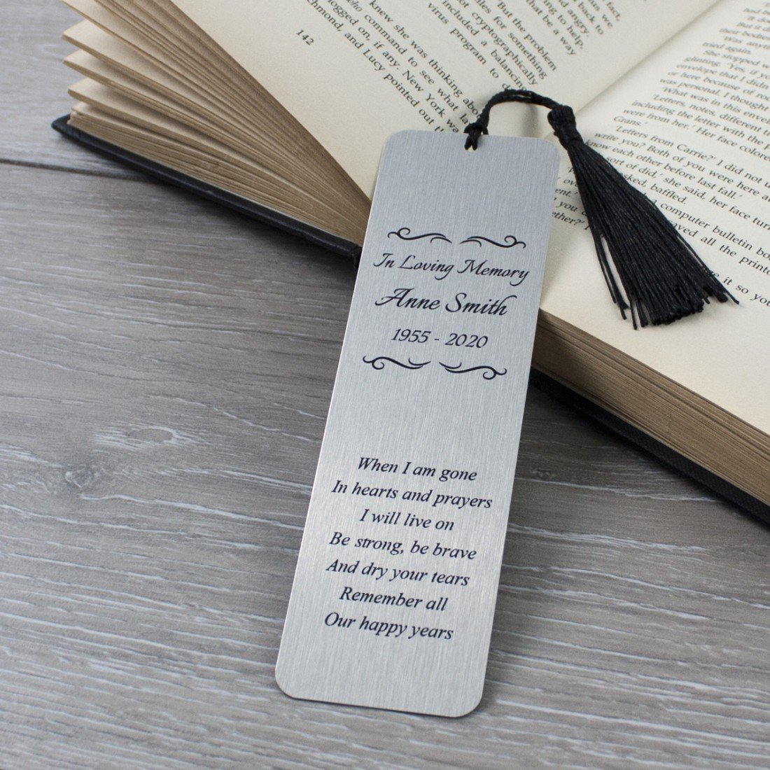 Personalised Silver Metal Bookmark & Tassel