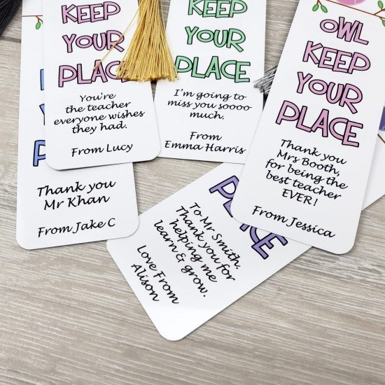 Teacher Gift Metal Bookmark with Personalised Message Teacher Gift Metal Bookmark with Personalised Message