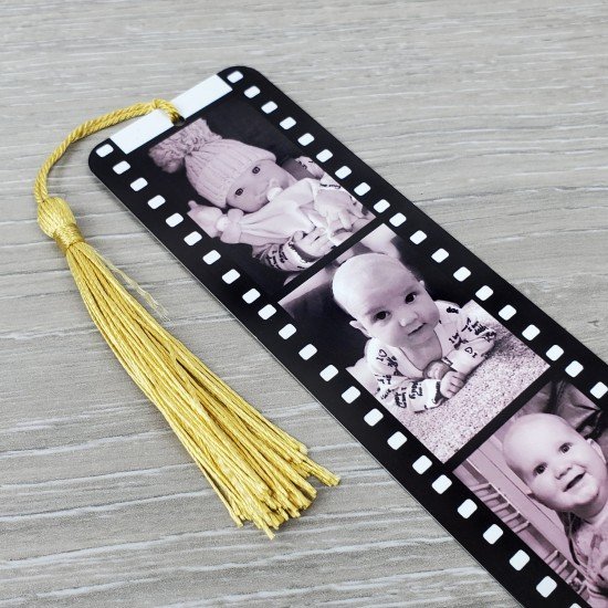 Personalised Film Strip Photo & Text Bookmark