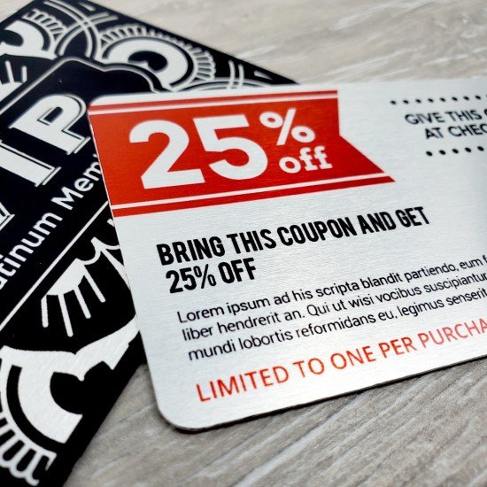 Personalised Metal Membership/ Loyalty Cards - SINGLE SIDED