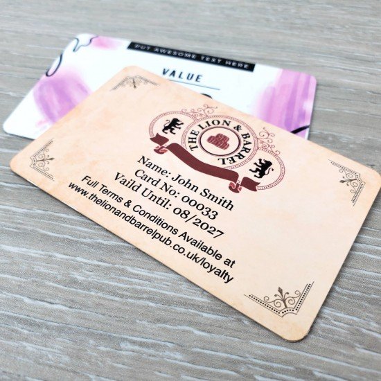 Personalised Metal Membership/ Loyalty Cards - DOUBLE SIDED