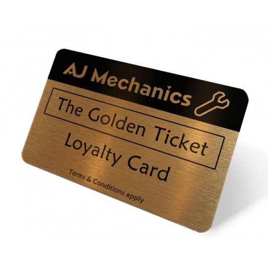 Personalised Metal Business/ Loyalty Cards - SINGLE SIDED