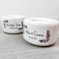 Personalised Floral Lilac Wedding Couple Candle Holder