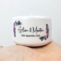 Personalised Floral Lilac Wedding Couple Candle Holder
