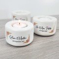 Personalised Floral Yellow/Pink Wedding Couple Candle Holder