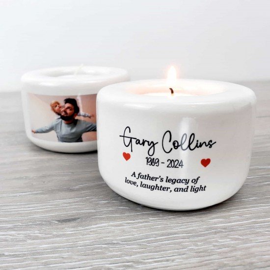 Personalised Small Ceramic Tea Light Candle Holder