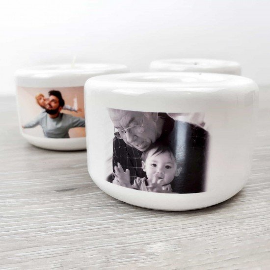 Personalised Small Ceramic Tea Light Candle Holder
