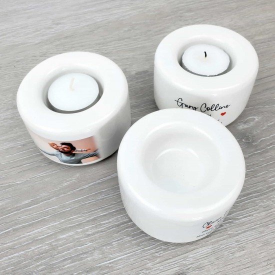 Personalised Small Ceramic Tea Light Candle Holder