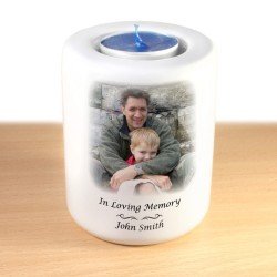 Personalised Photo + Text Ceramic Tea Light Candle Holder - Large Personalised Photo + Text Ceramic Tea Light Candle Holder - Large