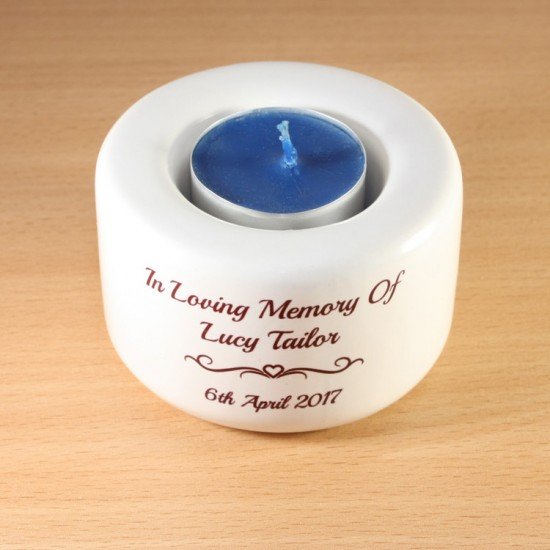 Personalised Small Ceramic Tea Light Candle Holder Personalised Small Ceramic Tea Light Candle Holder