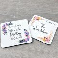 Personalised Square 9cm Wooden Coaster