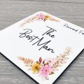 Personalised Floral Wedding Drinks Coaster - Yellow Pink Personalised Floral Wedding Drinks Coaster - Yellow Pink