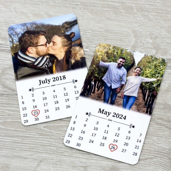 Personalised Special Date Photo Calendar Metal Keepsake Card - Portrait Personalised Special Date Calendar Metal Keepsake Card - Portrait