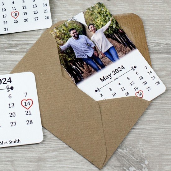 Personalised Special Date Photo Calendar Metal Keepsake Card - Portrait Personalised Special Date Calendar Metal Keepsake Card - Portrait