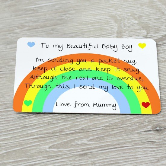 Personalised Pocket Hug Missing You Keepsake Card - SINGLE SIDED