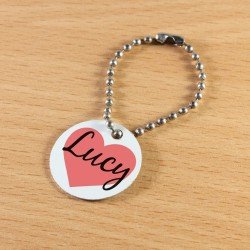 Personalised 25mm White Metal Circle Tag
