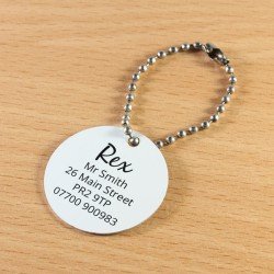 Personalised 32mm White Metal Circle Tag Personalised 32mm White Metal Circle Tag