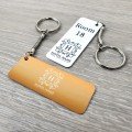 Personalised White 65x25mm Metal Keyring