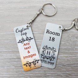 Personalised Silver 65x25mm Metal Keyring