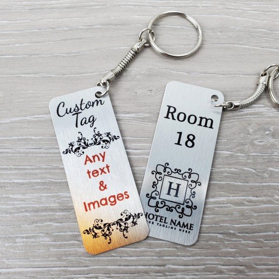 Personalised Silver 65x25mm Metal Keyring