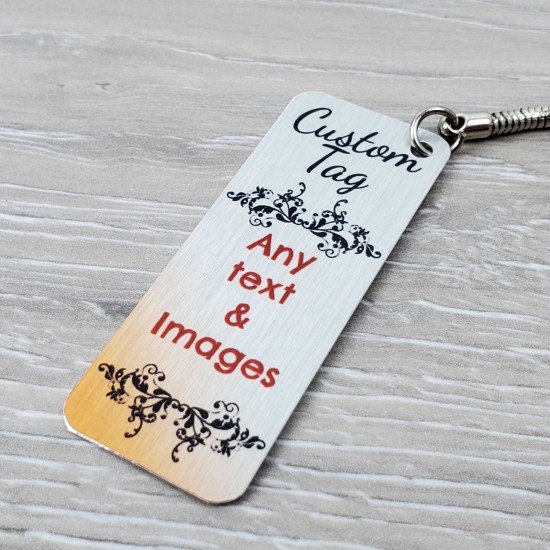 Personalised Silver 65x25mm Metal Keyring