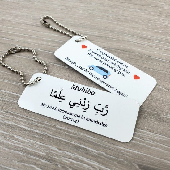Personalised White 65x25mm Metal Tag