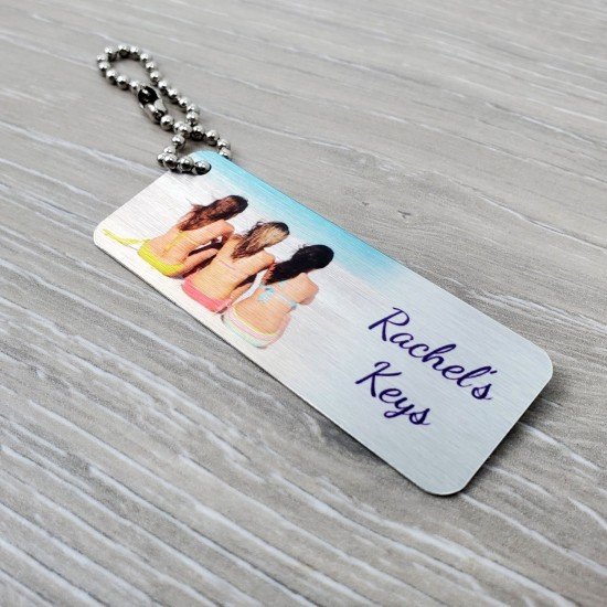 Personalised Silver 65x25mm Metal Tag Personalised Silver 65x25mm Metal Keyring