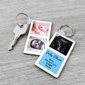 Personalised 2 Photo Collage Bordered Keyring - DOUBLE SIDED Personalised Photo Collage Border Keyring - DOUBLE SIDED