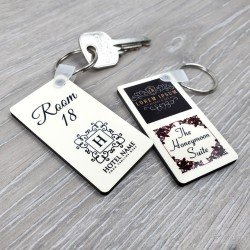 Personalised 2 Photo Collage Bordered Keyring - DOUBLE SIDED