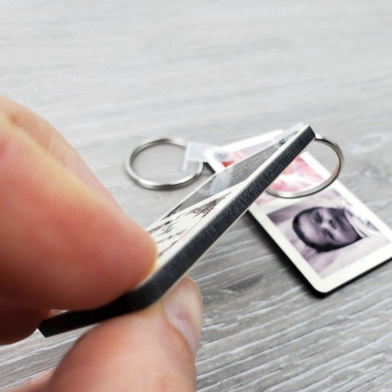 Personalised 2 Photo Collage Bordered Keyring - DOUBLE SIDED Personalised Photo Collage Border Keyring - DOUBLE SIDED