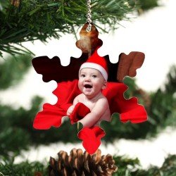 Personalised Metal Photo Snowflake Bauble Personalised Metal Photo Snowflake Bauble