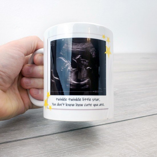 Personalised Baby Scan & Text - Twinkle Little Star Mug