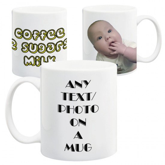 Personalised Photo & Text Gift Mug