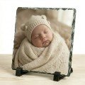 Personalised Photo Slate Rock Plaque 14x14cm