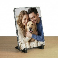 Personalised Photo Slate Rock Plaque 14x19cm