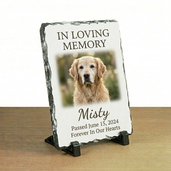 Personalised Photo Slate Rock Plaque 14x19cm