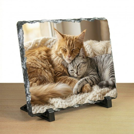 Personalised Photo Slate Rock Plaque 14x19cm