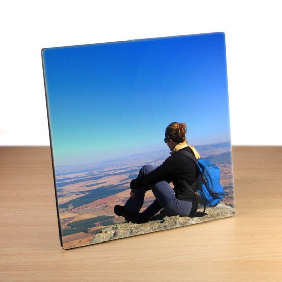 Personalised 6x6 inch Wooden Desk Photo Panel